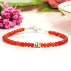 Dainty Carnelian Bracelet, Slender Delicate Orange Gemstone and Sterling Silver or Gold Fill Bracelet, Gemstone Stacking Bracelet This bracelet is very dainty - beads measure about 3 mm apiece AAA Quality Please Feel Free To Contact If You Have Any Query. Orders are shipped within 1 business working day, excluding orders made on Sunday or national holidays. Domestic delivery takes 5-7 business days. International delivery takes 11-23 business days. PAYMENT METHOD : PayPal only Please send all pa Carnelian Bracelet, Bracelet Gemstone, Busy At Work, Bracelet Stack, Handcrafted Jewelry, Gold Filled, Fine Jewelry, Gems, Craft Supplies