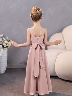 Elevate your bridesmaid game with our Spaghetti Straps Chiffon Junior Bridesmaid Dresses. These sophisticated dresses feature delicate spaghetti straps and a charming bow tie, all made of high-quality chiffon. Perfect for any junior bridesmaid looking to feel elegant and stylish on your special day. Bridesmaid Dresses With Bow, Bridesmaid Games, Dresses With Bow, Junior Bridesmaids, Sophisticated Dress, Junior Bridesmaid Dresses, Junior Bridesmaid, Pink Candy, Dress With Bow