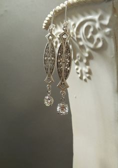 Great Gatsby Earrings - 1920s Jewelry - Vintage Style Wedding -  Downton Abbey - Art Deco Earrings - Womens Jewelry - Miss Fisher Vintage Chandelier Dangle Earrings For Anniversary, Formal Art Deco Dangle Bridal Earrings, Vintage Dangle Chandelier Earrings For Anniversary, Art Deco Dangle Bridal Earrings For Formal Occasions, Formal Art Deco Bridal Dangle Earrings, Classic Chandelier Earrings With Intricate Design For Anniversary, Formal Art Deco Dangle Chandelier Earrings, Art Deco Dangle Chandelier Earrings For Formal Occasions, Vintage Chandelier Earrings For Anniversary