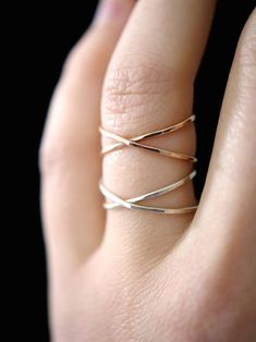 Modern Valentines, Accessories Minimalist, Stacking Jewelry, Jewelry Stacking, Criss Cross Ring, X Ring, Handmade Gold Jewellery, Minimalist Accessories, Stamped Rings