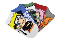 Your favorite Naruto socks are now available in kids sizing! Hang out with your favorite anime characters with this 5 pair pack of officially licensed Naruto low cut socks. These socks feature designs of Naruto, Sasuke, Kakashi, Sakura and Kurama. Be ready for any ninja adventure with these socks! Fits Shoe Size: Kids 9-3 97% Polyester, 3% Spandex Machine wash cold with like colors. Use only non-chlorine bleach as needed. Tumble dry low. Made in China Designed by Everything Legwear in the USA. Casual Multicolor Cartoon Print Socks, Fun Multicolor Character Print Socks, Casual Multicolor Character Print Socks, Naruto Socks, Naruto Sasuke Kakashi, Kakashi Sakura, Sasuke Kakashi, Naruto Clothing, Naruto Team 7