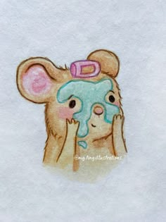 My Tiny Illustrations, Something To Draw With Markers, Stuff To Draw With Colored Pencils, Drawing Ideas Aesthetic Colorful, Cute Art Tutorials, Easy Drawings Colorful, Cute Colored Pencil Drawings, Drawing Rats, Girly Drawings Aesthetic