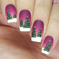 Christmas Nails Square, Christmas Present Nail Art, Gold Holiday Nails, Christmas Tree Nail Designs, Christmas Present Nails, Brush Tutorial, Snowman Nail Art, Christmas Tree Nail Art, Blue Christmas Nails