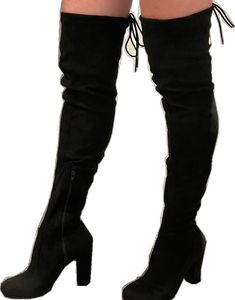 Trendy Black Knee-high Boots For Spring, Tall Black Heeled Boots For Winter, Black Tall Heeled Boots For Winter, Casual Tall Black Boots, Black Tall Boots For Fall, Black Suede Heeled Boots For Winter, Black Suede Boots For Fall, Winter Black Knee-high Boots, Black Knee-high Winter Boots