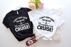 Honeymoon Cruse Couples Trip T-shirt Welcome to our shop!  Our Bella Canvas 3001 shirt fits true to size. Please note some models are wearing an oversized version, In order to achieve that desired look please go up 1 or 2 sizes. This shirt has a unisex fit, nice fit on women, but men should SIZE UP at least one size.  Other details   .: 100% Airlume combed and ringspun cotton (fiber content may vary for different colors) .: Light fabric (4.2 oz/yd² (142 g/m .: Retail fit .: Tear away label .: Runs true to size If you need any helping placing an order, please message me and I will be more than happy to help.  Placing an order  1 View all colors and size charts before placing your order.  2 Select your desired size and color.  3 Select the quantity.  4 Click add to cart. Everything is printe Honeymoon Cruise