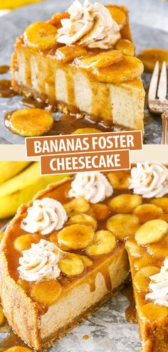 this is an image of a banana fosterer cheesecake