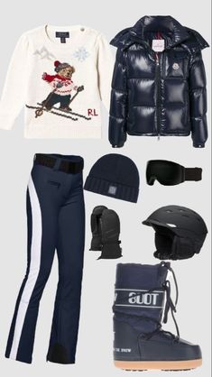 European Ski Outfit, Skiing Outfit Aesthetic, Afterski Outfit, Ski Outfit Aesthetic, I Love Rainy Days, Ski Outfits For Women, Mode Au Ski, Apres Ski Wear, Love Rainy Days