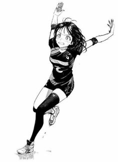 a drawing of a woman in black and white with her arms outstretched, holding out her hand