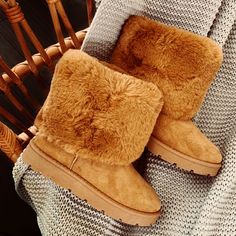 Wear Them On Those Super Cold Days For A Look That's Just As Stylish As It Is Cozy~ Soft Faux Suede Shapes These Classic Cold-Weather Boots That Have A Rounded Toe And A Mid-Calf Shaft That's Trimmed With Fluffy Faux Fur. Finished With Cushioned Insole, And Easy Pull On Construction. Condition: Brand New In Box / Unworn Color: Tan Heel Height: 1.25" (Approximately) Fits: True To Size Comfortable Fall Boots With Faux Fur Lining, Casual Fall Booties With Faux Fur Lining, Casual Winter Booties Medium Width, Cozy Round Toe Booties For Fall, Cozy Fall Booties With Round Toe, Casual Boots With Plush Lining, Trendy Faux Fur Boots With Round Toe, Casual Faux Fur Boots For Cold Weather, Casual Brown Faux Fur Boots