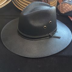 This Beautiful Hat Unisex Come In Large And Medium/Small Made In Mexico Black Panama Hat With Curved Brim, Black Western Sun Hat With Curved Brim, Black Western Brimmed Sun Hat, Fitted Black Straw Hat With Wide Brim, Black Western Panama Hat With Short Brim, Western Black Panama Hat With Short Brim, Black Western Panama Hat With Curved Brim, Western Style Black Panama Hat With Flat Brim, Western Style Black Panama Hat With Curved Brim