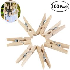 wooden clothes pegs are arranged in a circle