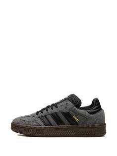 Adidas Samba XLG lace-up Sneakers - Farfetch Trendy Shoes Sneakers, Balenciaga Speed, Versace Outfit, Balenciaga Triple S, Sneakers Grey, Nike Air Max 97, Clothing Hacks, Derby Shoes, Adidas Samba