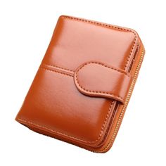 PU Leather Short Wallet for Women - Wnkrs Brown Wallet With Zipper Closure As Gift, Brown Wallets With Zipper Closure As Gift, Brown Leather Card Holder With Zipper, Brown Leather Card Holder With Zipper Closure, Formal Brown Coin Purse With Card Slots, Formal Brown Coin Purse With Interior Card Slots, Compact Brown Wallets For Everyday Use, Elegant Brown Wallet Perfect For Gift, Brown Rectangular Coin Purse With Zipper Closure