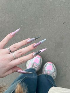 Pink Long Nails, Punk Nails, Crazy Nails, Pearl Nails, Soft Nails, Kawaii Nails, Hot Nails, Fire Nails, Dream Nails