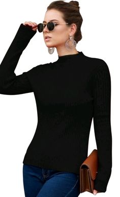 Rib-knit construction adds subtle texture to this lightweight fitted sweater. You'll not only look slim, you'll be fabulous and warm on a night when a bulky sweater just won't do. Bulky Sweater, Bulky Sweaters, Subtle Textures, Fitted Sweater, Rib Knit, Mustard, Ruffle Blouse, Turtle Neck, Texture