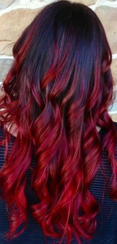 Red ombre hair love it think I'll get my hair done lik this when it grows out :) Black Hair Ombre, Red Ombre Hair, Ombré Hair, Popular Haircuts, Red Ombre, Ombre Hair Color, Red Hair Color, Grunge Hair, Crazy Hair