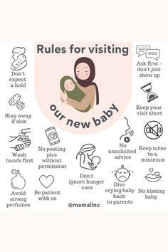 the rules for visiting our new baby