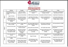 an image of the action calendar for children's learning and entertainment activities, including games