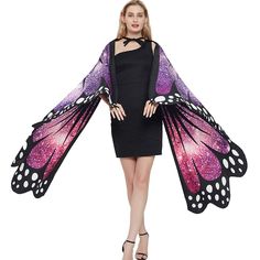 PRICES MAY VARY. SIZE : (Length)168cm X (Width)135 cm /66inch x 53inch;both sides had been colored. MATERIAL:100% high quality Polyester; PACKET INCLUDE: 1 x Womens Butterfly Wings; 1 x Antenna Headband; Please check and choose the size what you want. MULTI-FUNCTION : As shawl scarf for Halloween party, Christmas party beach party, dancing props, home decoration, etc; The Antenna Headband can be worn alone and look great. SPECIAL DESIGN : it is a good decoration for a party halloween Carnival Some butterfly wings with Antenna Headband. It is a good gift for your lover, family, friend and coworkers. Our wings have no stiff interior structure so they are very comfortable to wear (even sitting down!) UNIQUE CHARM : good quality, bright color and beautiful, dress accessory that never goes out Fabric Butterfly Wings, Halloween Butterfly, Butterfly Halloween Costume, Antenna Headband, Butterfly Wings Costume, Butterfly Wings Pattern, Butterfly Halloween, Wing Pattern, Black Leggings Style