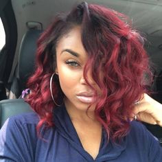 1,840 Likes, 22 Comments - RPGSHOW.COM (@rpgshowwig) on Instagram: “#hairinspiration #haircolor #bob  Messy bob still be BOMB  Love this cute bob by hairstylist…” Wavy Hair Weave Sew Ins Black Women, Weave Bob Hairstyles, Cinnamon Hair, Sew In Hairstyles, Hairstyle Gallery, Hair Dos, Ombre Hair, Prom Hair