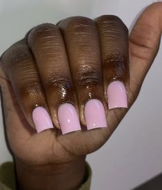 Plain Short Nails, Fresh Nail, Overlay Nails, Nail Glam, Plain Nails, One Color Nails, Colored Acrylic Nails, Cute Acrylic Nail Designs, Casual Nails