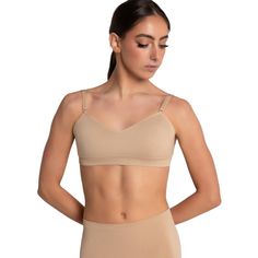 This bandeau bra provides concealed support with a maximum open-back feel. Features a flattering sweetheart neckline, sewn-in cups, and a clear back strap that will not distract when worn under leotards or costumes. Comes with both clear and dyed-to-match bra straps that adjust and transition between three back neckline positions for different looks and functional support. Available in adult sizes only. Clear Strap Bra, Camisole Leotard, Strap Bra, Camisole Bra, Clear Back, Deodorant Stains, Bandeau Bra, Everyday Bra, Bra Straps