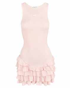 Fitted Ruffled Feminine Tank Top, Fitted Ruffled Tank Top For Daywear, Fitted Ruffle Tank Top For Daywear, Fitted Ruffle Hem Tank Top For Summer, Feminine Sleeveless Mini Dress For Loungewear, Stretch Ruffle Tank Top, Sleeveless Mini Dress With Ruffle Hem And Stretch, Pink Stretch Tank Top With Ruffles, Flirty Sleeveless Mini Dress For Loungewear