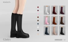 an image of women's boots with different colors and sizes for the simsh