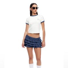 Product Features Meet Your Match With The Cutest Mini Skort. Match Point Mini Skort Features: Item Runs True To Size Low Rise Tiered Ruffles Belt Loops Invisible Side Zip Closure 95%Polyester 5%Elastane Model Wears Size S And Is 177cm High Waist Cotton Tops For Day Out, High-waisted Cotton Tops For Day Out, Mid-rise Cotton Skort For Summer, Summer Fitted Mid-rise Skort, Casual Fitted Skort For Summer, Sporty Mini Summer Bottoms, Sporty Mini-length Summer Bottoms, Casual Short Mini Skirt For Day Out, Casual Short Cotton Mini Skirt