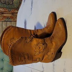 Brand New Mia Heeled Boots. Sz 7.5 Mia Nature Boots, Brown High Heel Mid-calf Boots In Faux Leather, Brown Mid-calf Boots With Leather Sole And Medium Width, Brown Mid-calf Western Heeled Boots, Mia Shoes, Brown Ankle-high Moto Boots Medium Width, Leather Heeled Boots, Leather Heels, Heeled Boots