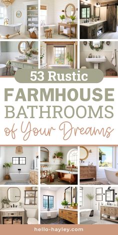 53 Rustic Farmhouse Bathrooms of Your Dreams Farmhouse Bathroom With Clawfoot Tub, Farmhouse Tub, Farmhouse Chic Bathroom, White Clawfoot Tub, Clawfoot Tub Bathroom, Farmhouse Bathrooms, Standing Tub, Farmhouse Bathroom Ideas, Rustic Farmhouse Bathroom