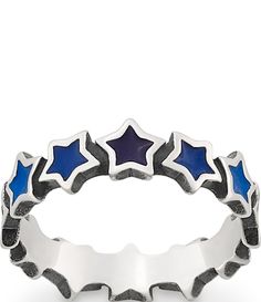 From James Avery&#x2C; the Enamel Connected Stars Band Ring features:Sterling silver Multi-colored enamel Approx. 0.25" widthAvailable in whole and half sizes 4-10Not available for ring sizingCrafted in America using the world's finest materials. Rings Star, James Avery Rings, Sterling Silver Jewelry Rings, Xmas List, James Avery, Star Ring, Blue Star, Christmas Wishlist, Dillard's