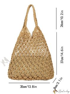 Bird in Bag - Designer Straw Bag, Medium Size, for Beach Vacation Sand-colored Travel Bags For Beach Season, Natural Color Pouch Shoulder Bag For Vacation, Natural Pouch Shoulder Bag For Vacation, Spring Beach Hobo Satchel Bag, Summer Shopping Canvas Shoulder Bag, Large Capacity Sand Tote Bag, Beige Hobo Satchel For Vacation, Summer Beach Pouch Bag For Daily Use, Summer Beach Bag Pouch For Daily Use