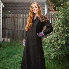 Medieval Dress Cotte Simple Laced-up XV Century Reenactment - Etsy Medieval Long Sleeve Prairie Dress, Viking Style Medieval Dress For Festivals, Viking Style Medieval Dress For Larp, Viking Medieval Dress For Larp And Festivals, Medieval Prairie Dress For Costume, Viking Style Long Sleeve Medieval Dress For Festivals, Victorian Dress With Historical Design For Medieval Festivals, Medieval Dress For Medieval Festivals, Historical Medieval Dress For Larp