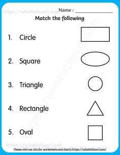 a worksheet with the words match the following shapes to make it look like they are