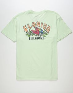 Billabong Arch Tee. Graphic Screened On Left Chest And Back. Ribbed Crew Neckline. Short Sleeve. Relaxed Fit. 100% Cotton. Machine Wash. Imported. Casual Green Top With Embroidered Graphics, Casual Green Tops With Embroidered Graphics, Tee Outfit Ideas, Outfit Ideas Shirt, Shirt Outfit Ideas, Shirt Design Ideas, Baddie Style, Statement Accessories, Preppy Summer