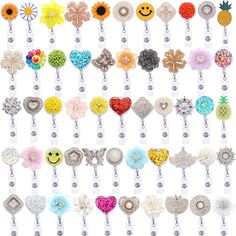 PRICES MAY VARY. ❤️RELIEVE STRESS AND ANXIETY : Smile design badge reel take out your frustration on the pressure , Unique flower shape is a attractive scenery on your uniforms, when you were tired of work or unhappy , you can reset your day with ease and get energetic RELAX WORK ! ❤️Unique Design:360 Degree Swivel Alligator badge Clip, Max 24 inch Retractable length,will not cause uniforms to fold over and make you feel uncomfortable. ❤️DURABLE&MULTIPLE USAGE: badge reels sturdy plastic snap st Tired Of Work, Smile Design, School Supply Labels, Retractable Badge Holder, Retractable Badge Reel, Id Badge Holders, Unique Flowers, Badge Holder, Id Badge