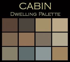 the cover of cabin dwelling palette is shown in shades of brown, beige and black