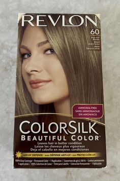 Revlon Colorsilk Dark Ash Blonde #60 SEALED Hair Color Ammonia Free FAST SHIP. Dark Ash Blonde Hair Color, Light Ash Brown Hair Color, Bleach Hair Color, Dark Ash Blonde Hair, Light Ash Brown Hair, Natural Blonde Highlights, Revlon Colorsilk, Ash Brown Hair Color, Light Ash Brown