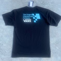 Vans Off The Wall Og Checkerboard T-Shirt - Black Nwt Size Large Vans Shirts, Vans Shirt, Blue Vans, Vans T Shirt, Men's Vans, Vintage Vans, Black Long Sleeve Shirt, Vans Black, Vans Off The Wall