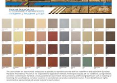 the color chart for an exterior stone wall with different colors and finishes to choose from