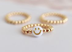 Gold Filled Smiley Face Ring Stacking Rings Beaded Ring - Etsy Trendy Yellow Gold Midi Rings As Gift, Smiley Face Adjustable Jewelry For Gifts, Adjustable Smiley Face Jewelry Gift, Adjustable Smiley Face Jewelry For Gifts, Hypoallergenic 14k Gold Filled Stackable Rings As Gift, Hypoallergenic Stackable 14k Gold Filled Rings As Gift, Hypoallergenic Stackable Rings In 14k Gold Filled As Gift, Trendy Gold Stackable Rings For Gift, Trendy Yellow Gold Stackable Rings For Gift