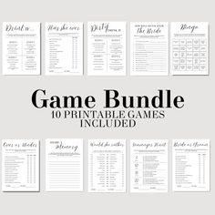 the game bundle includes 10 printable games, including an additional list and instructions for each player