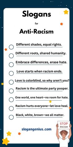 Powerful Anti-Racism Slogans to Inspire Change ✊🏽 | Explore impactful phrases that promote unity, equality, and inclusivity. Perfect for creating awareness, spreading love, and standing up against discrimination. #AntiRacism #Equality #SocialJustice #Inclusion #StandTogether #EndRacism Impactful Words, Judging People, Cool Slogans, Unity In Diversity, Choose Wisely, Do What Is Right, Create Awareness, Student Encouragement