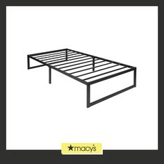 an image of a bed frame with no sheets on it and the words macy's above