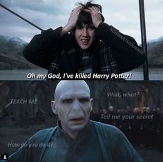 harry potter and hermione's face with the caption that says, oh my god, i've killed harry potter