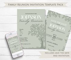 an image of a wedding card with the text save the date and tree on it