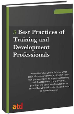 the book cover for 5 best practices of training and development professionals, with an image of a