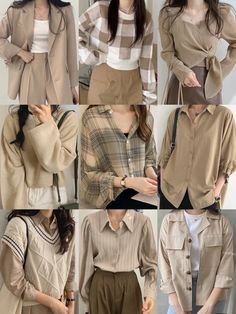 Womens Spring Office Outfits, Simple Casual Outfits, Mix Match Outfits, Simple Style Outfits, Casual Outfits For Teens, Fashion Top Outfits, Korean Casual Outfits, Everyday Fashion Outfits