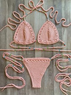 Handmade Bikinis, Crochet Bra, Beaded Crochet, Crochet Business, Crochet Daisy, Crochet Decoration